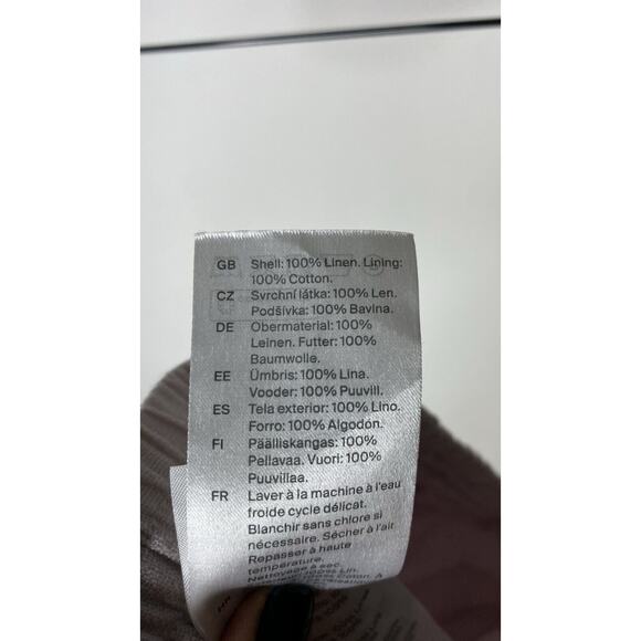 COS Straight-Leg Tailored Linen Pants Lilac Purple Women's 4 Casual Pull On - Picture 9 of 10